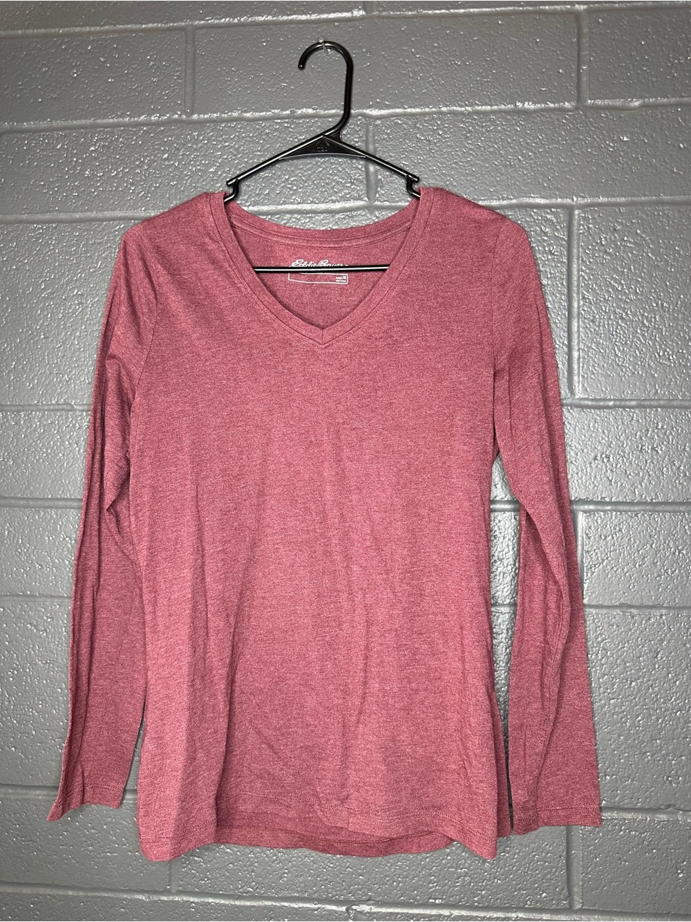 Eddie Bauer Brand - Women's V-Neck Long Sleeve Top - Burgundy - M - Picture 2 of 9